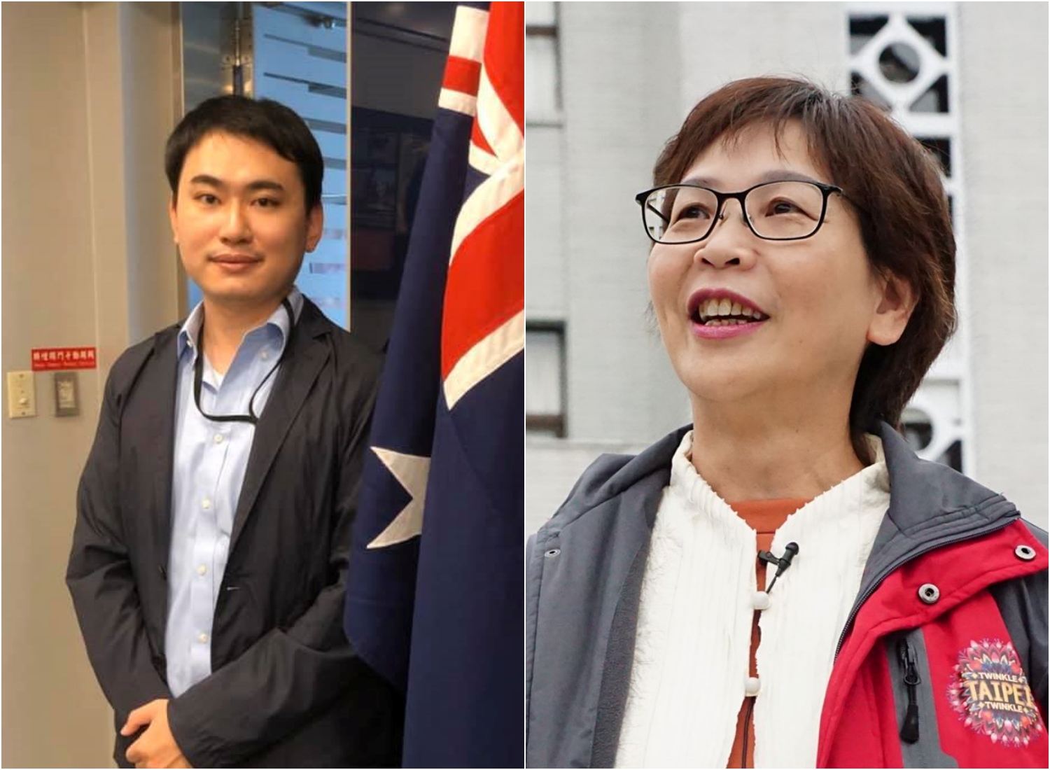 陳冠廷（左）請辭北市副發言人一職，讓民眾黨立委蔡壁如（右）大嘆可惜。（翻攝陳冠廷、蔡壁如臉書）