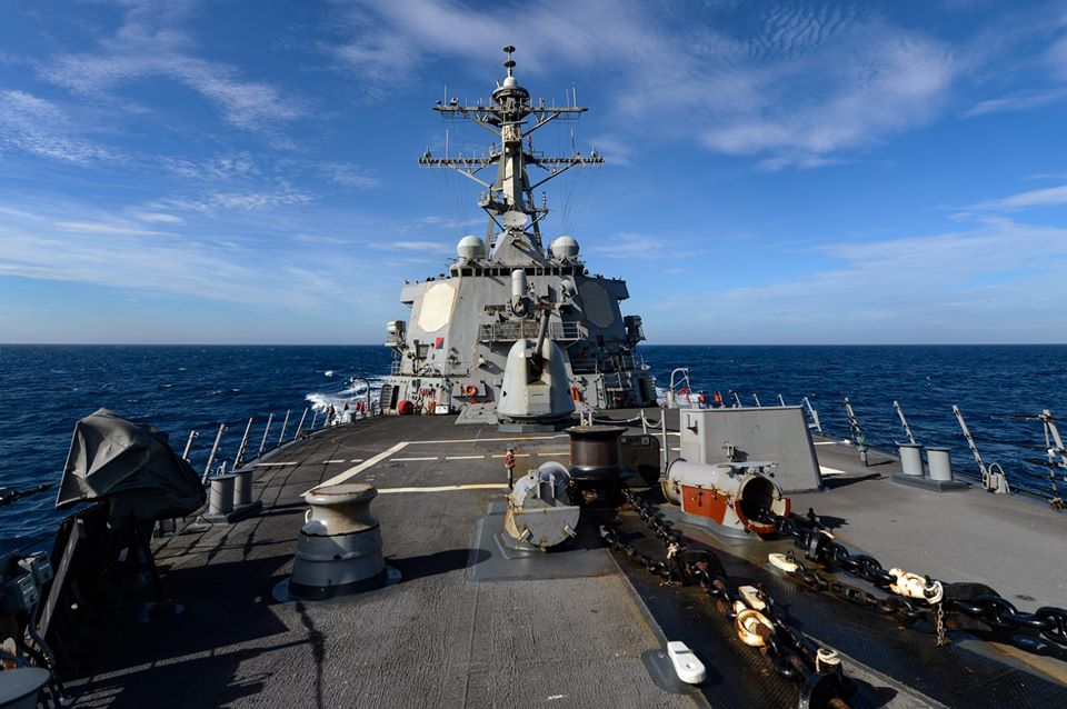 美軍第七艦隊「六四」航經台灣海峽,支援維持印、太地區安全任務。(翻攝自U.S. 7th Fleet臉書)
