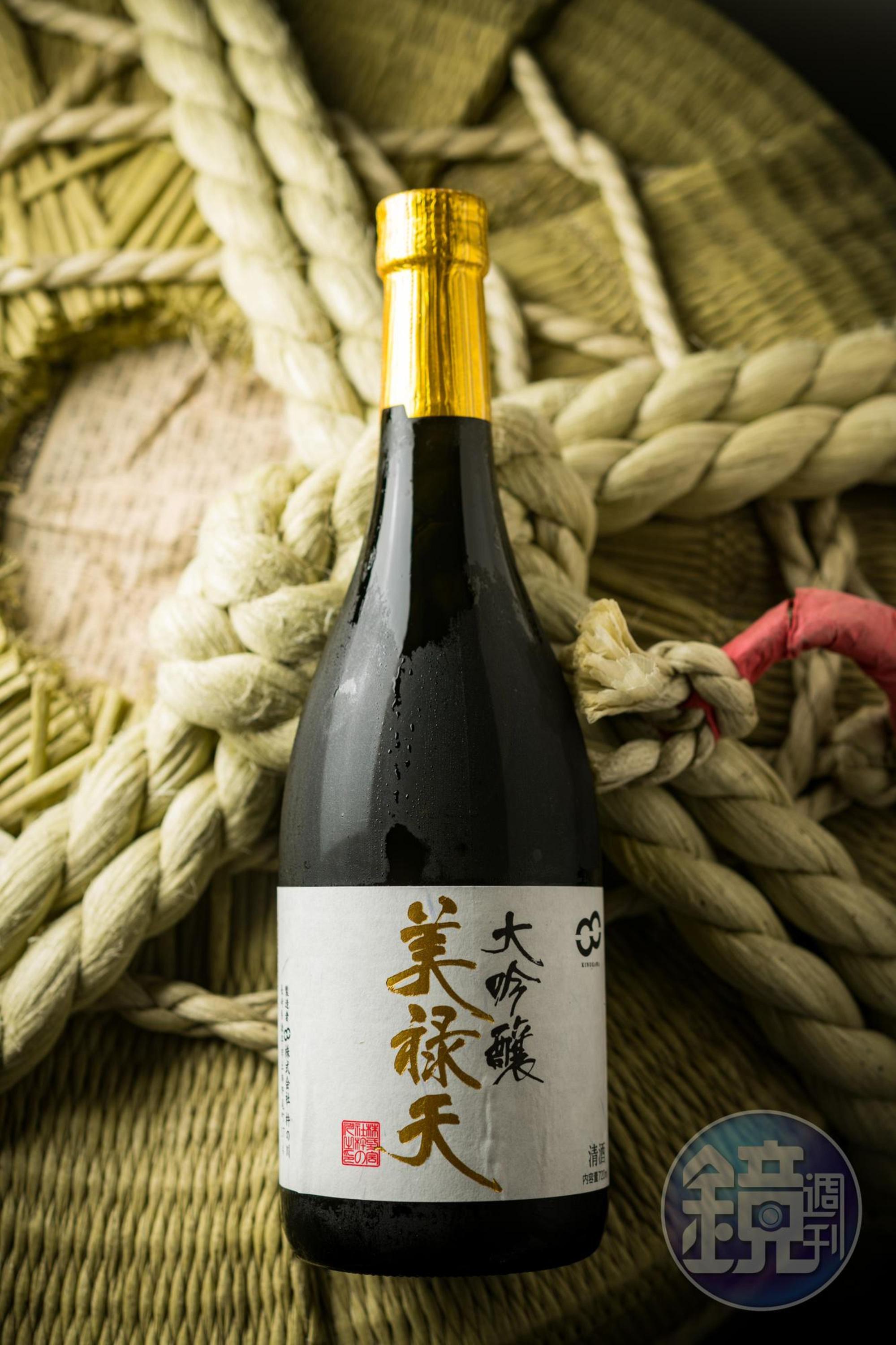 長崎縣杵之川酒造的「美祿天 大吟釀」第一印象毫不張揚，卻是值得細品、格局宏大的一品。（2,250元／720ml、瓶）