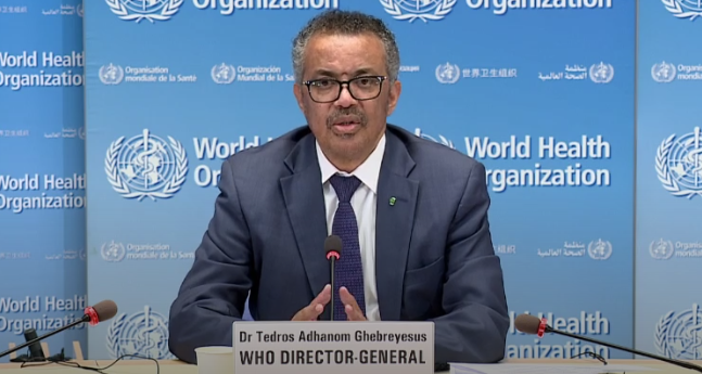 WHO祕書長譚德塞改口，建議各國政府呼籲民眾在公開場所戴口罩。（翻攝自WHO網站）