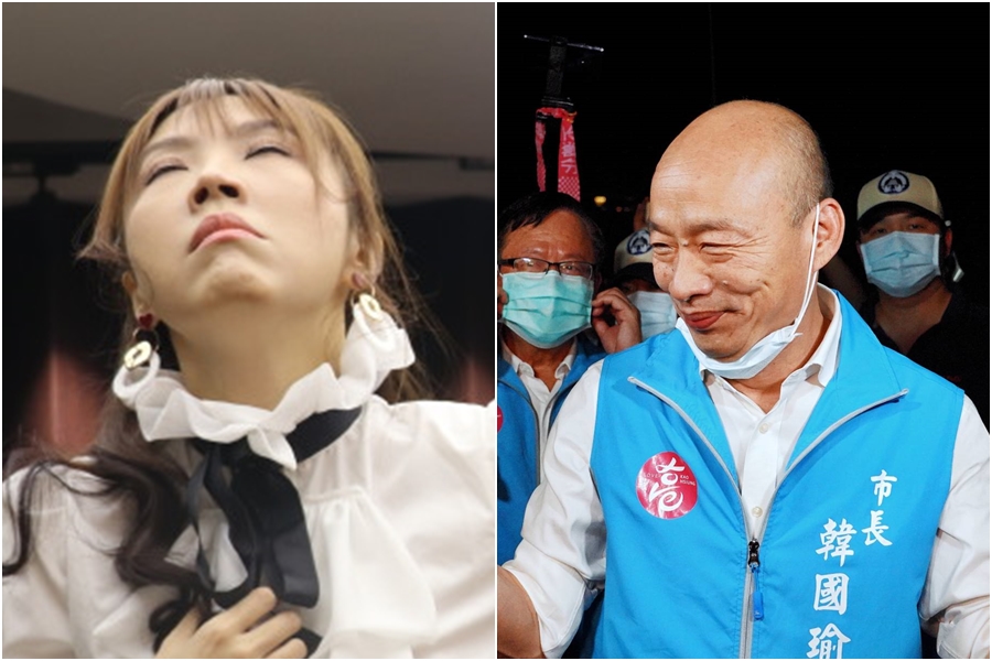 高雄市長韓國瑜遭到罷免，劉樂妍在微博表達不滿。（左圖翻攝自劉樂妍微博）