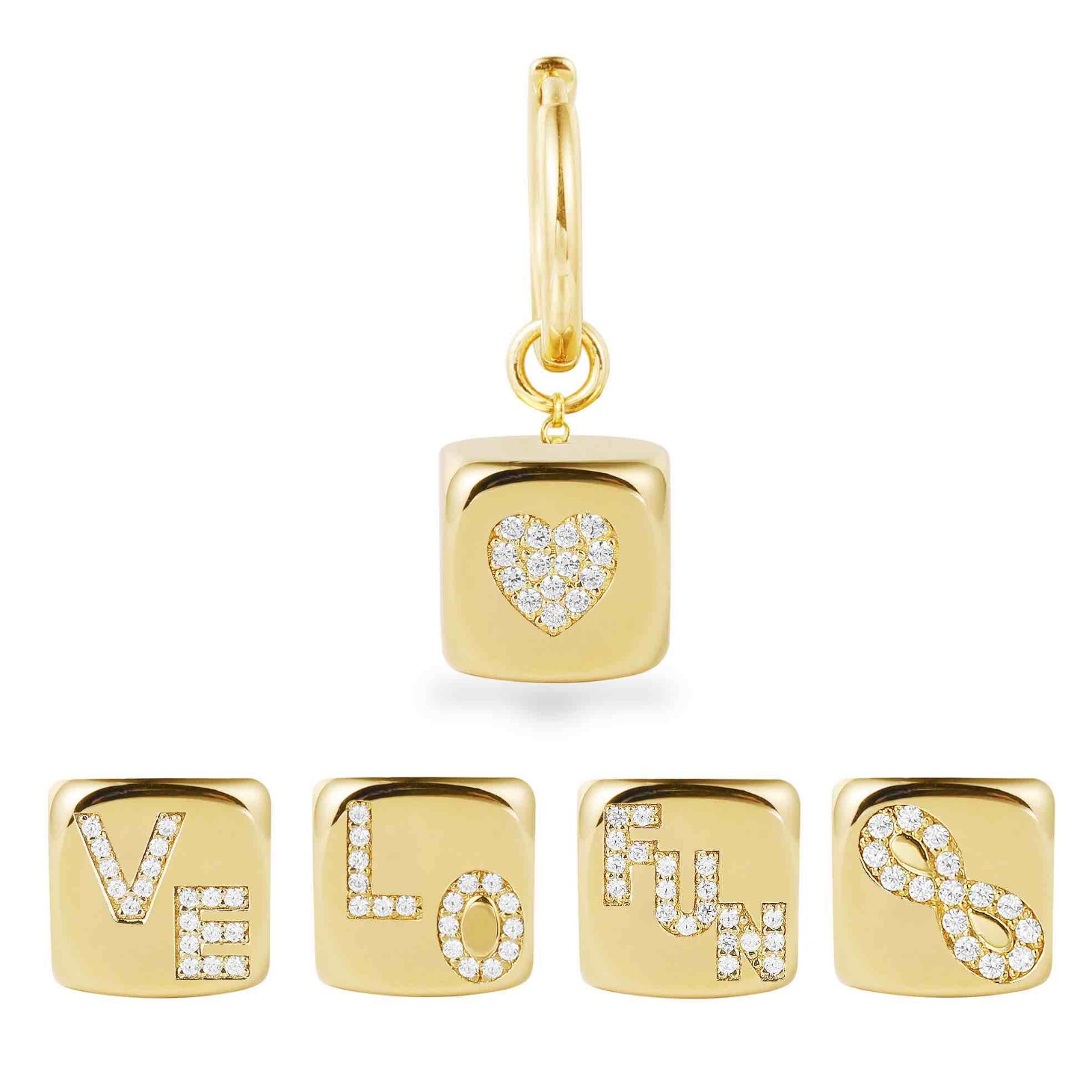 LOVE & FUN單隻骰子耳環。NT$2,900。（APM Monaco提供）