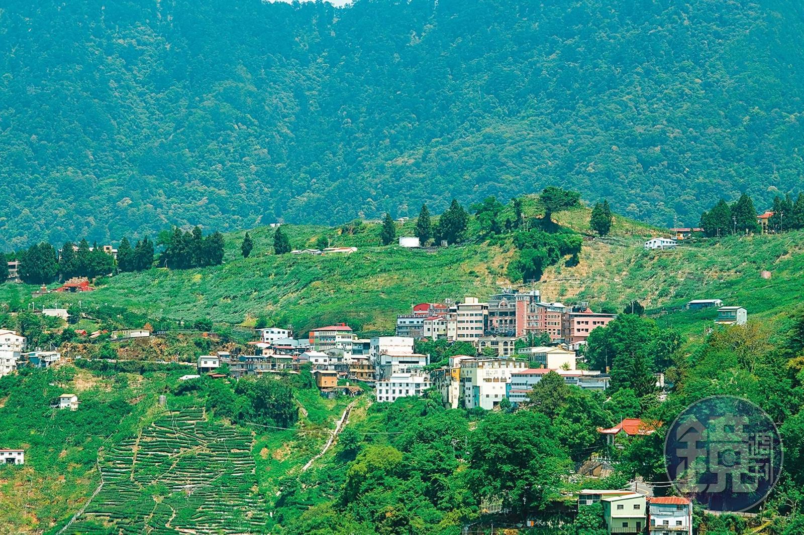 從館內看出去，是梨山部落的景象。