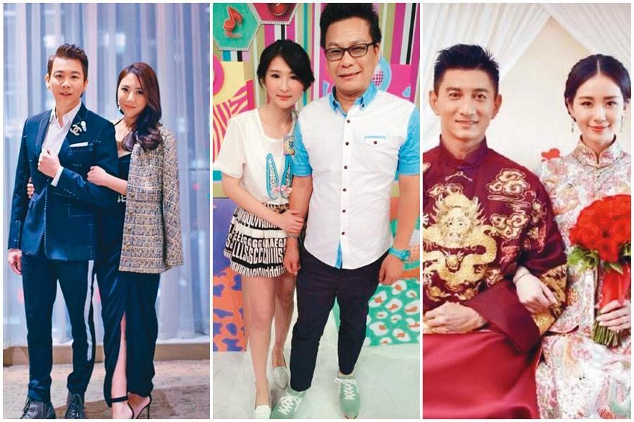 演藝圈中的男明星，不少人都與年齡相差很大的嫩妻結婚。（翻攝自臉書、微博）