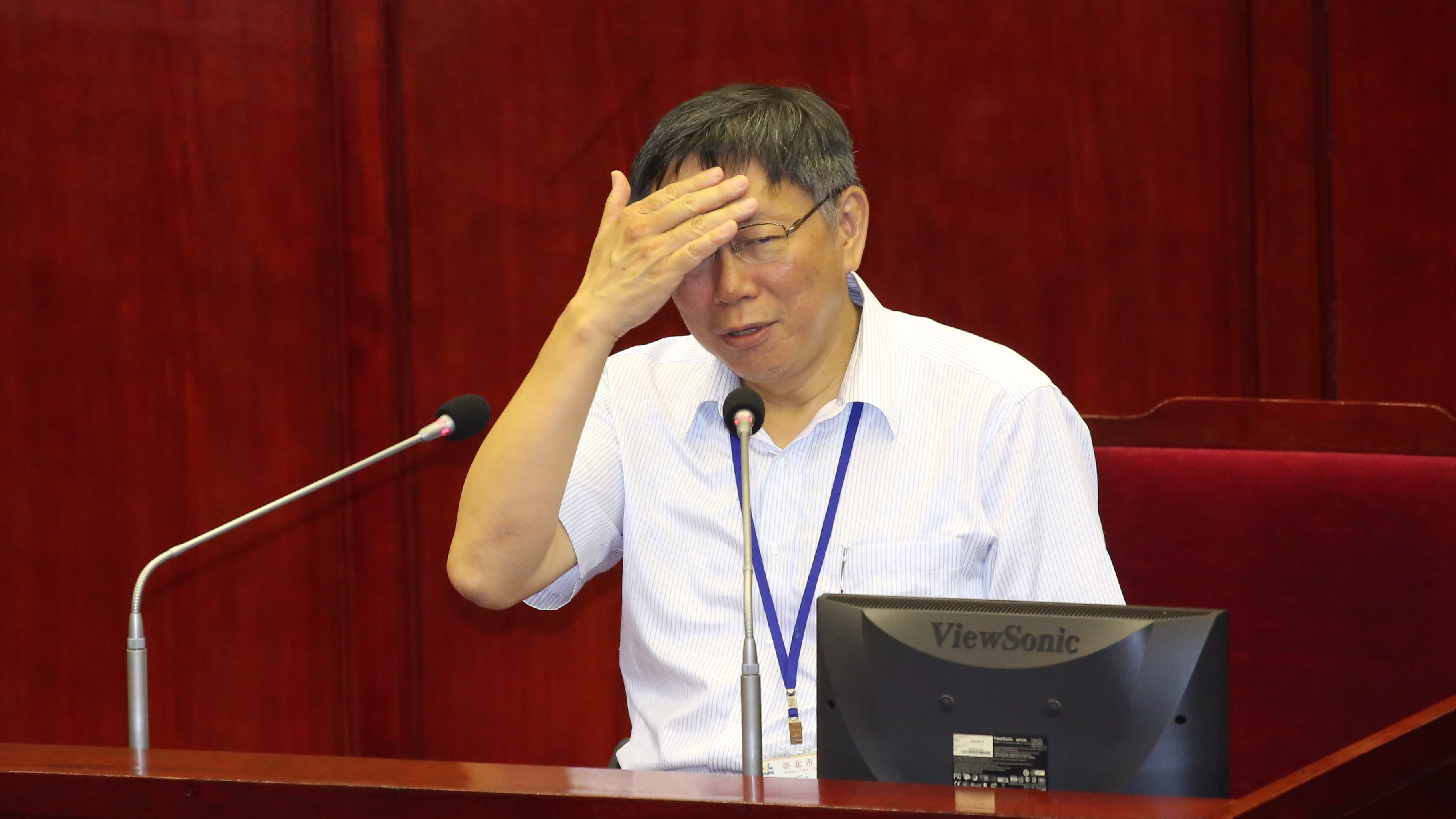 被問及與心腹蔡壁如的關係是否生變，柯文哲避而不答。（本刊資料照）