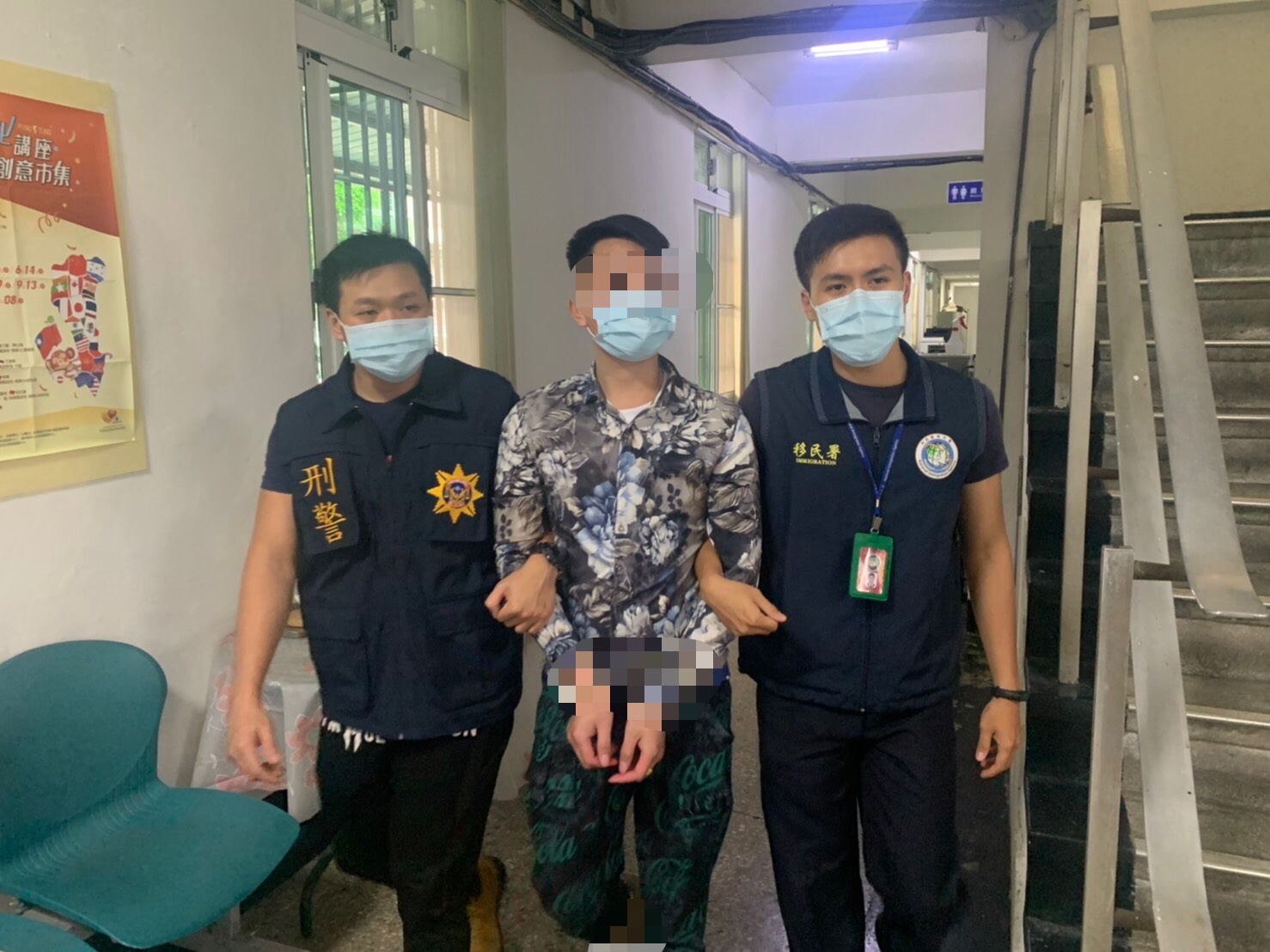 高雄市專勤隊戒護范姓主嫌至地檢署偵訊。（高雄市專勤隊提供）