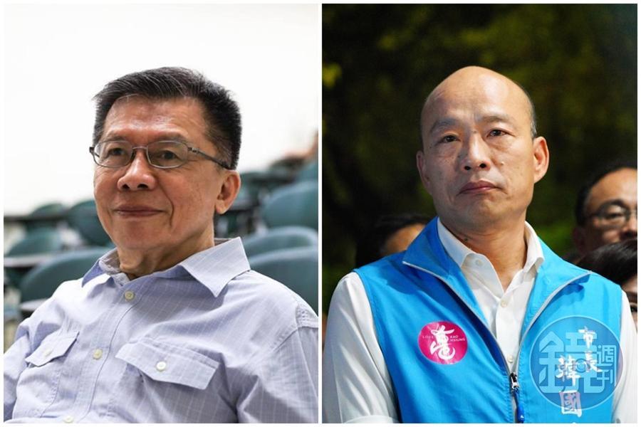 前立委沈富雄（左）認為，假設韓國瑜（右）能做到「勸退罷捷」「勸止凱道集會」2點，下台身影會更美滿。（左圖翻攝自沈富雄臉書）