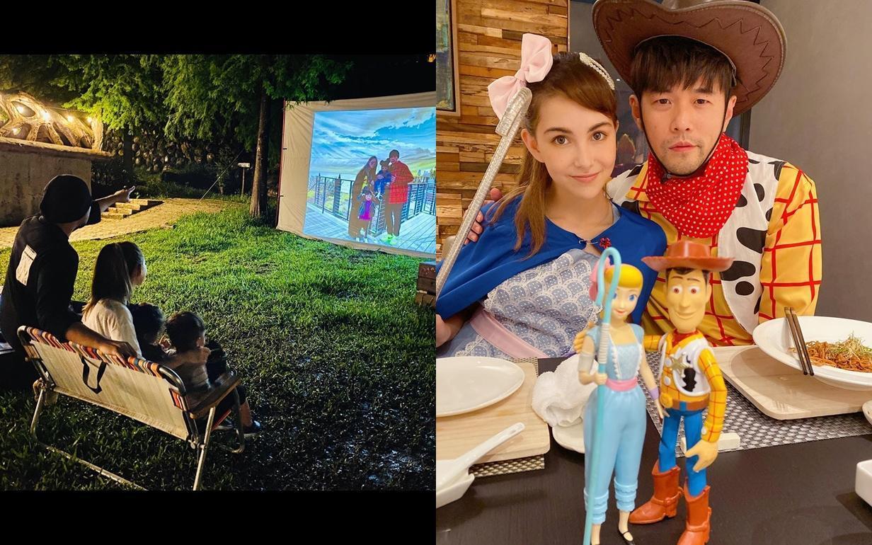 周杰倫與昆凌為愛子辦露營生日趴,滿溢幸福光。(翻攝自昆凌IG)