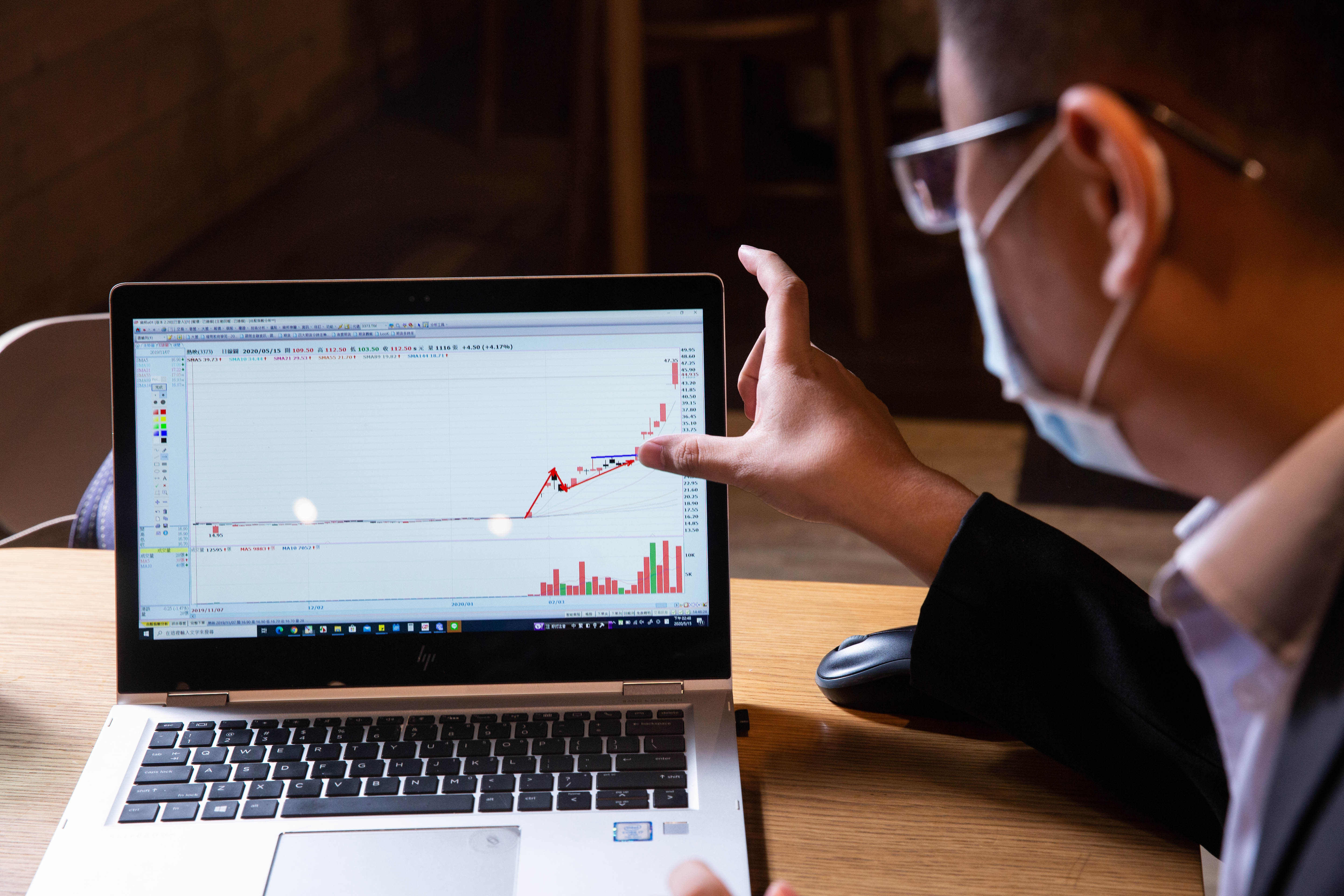 台大機械博士茶米曾在上海從事投資交易工作，練就大口咬定主升段的本事。