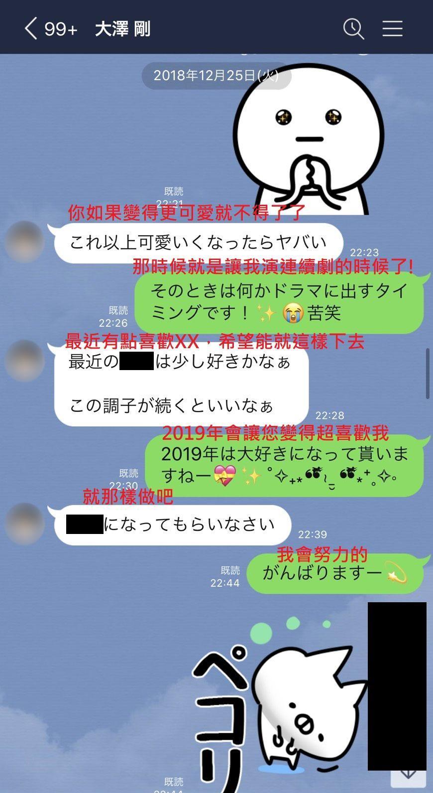 大澤剛經常傳曖昧訊息給男偶像。（翻攝《週刊文春》）