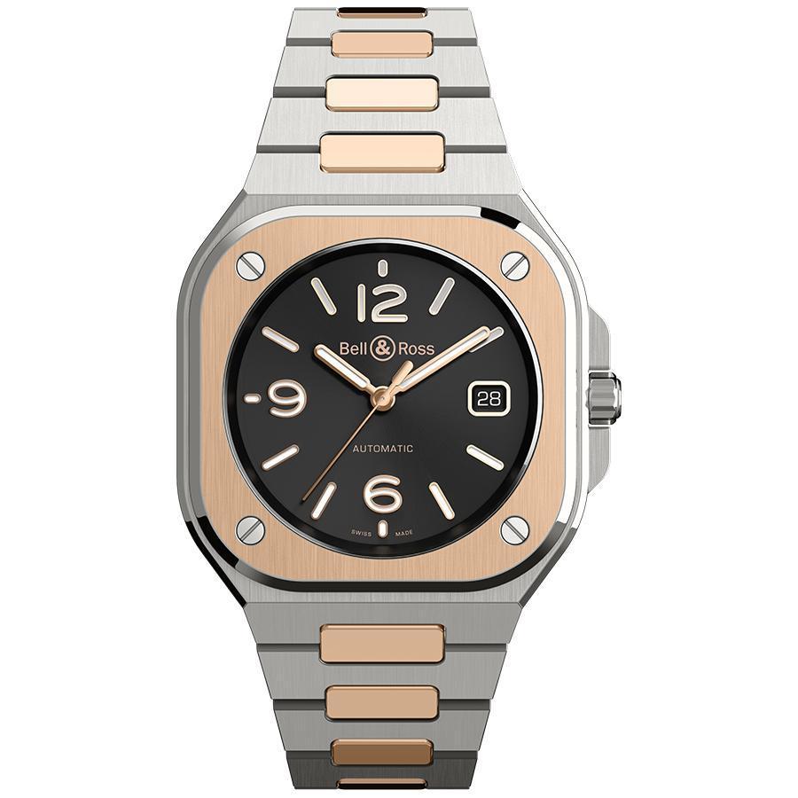 BR 05 Steel & Gold | 錶徑40mm、不鏽鋼及18K玫瑰金材質、時間及日期指示、自動上鏈機芯、防水100米、建議售價NT$ 360,000