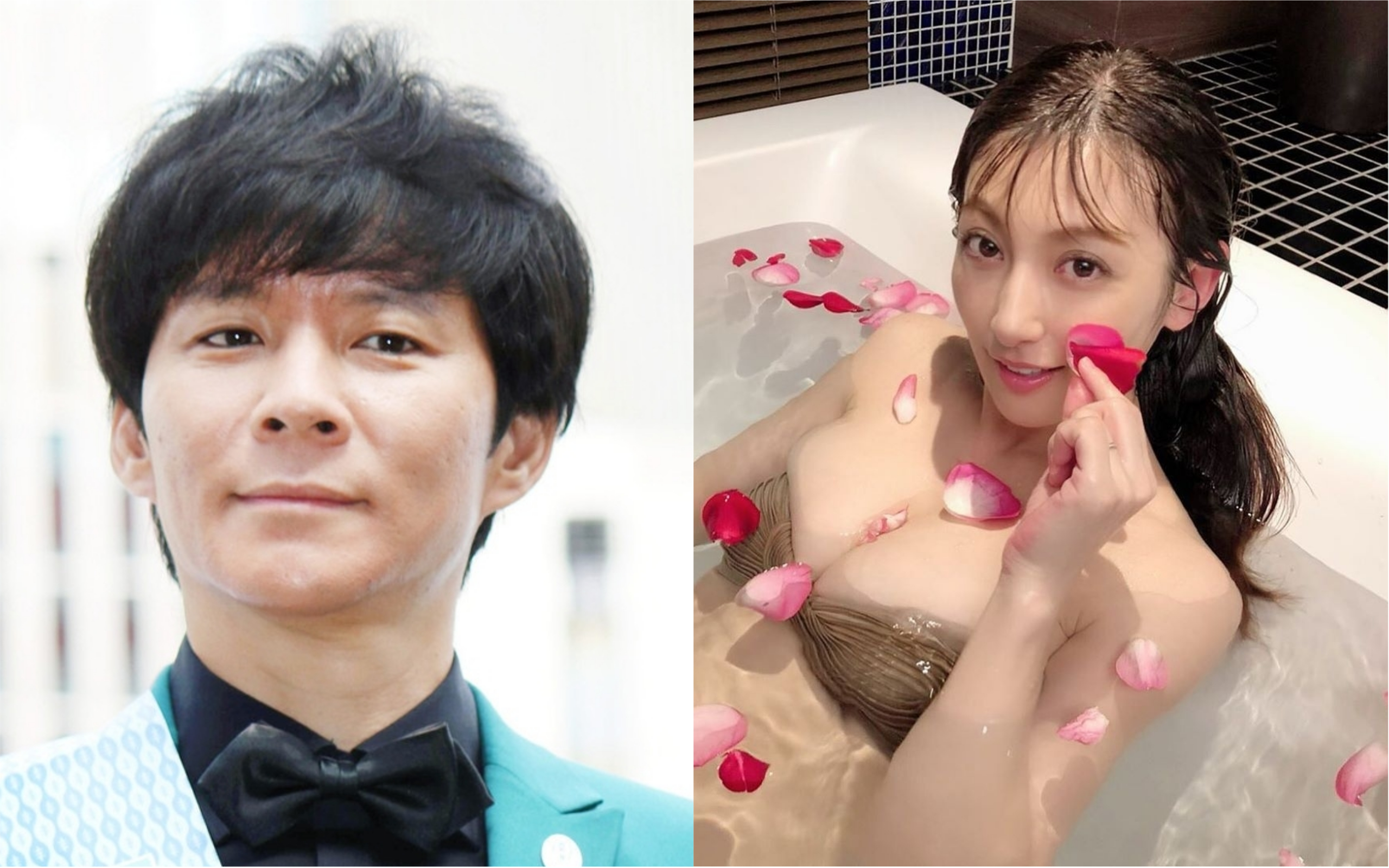 熊田曜子（右圖）聞渡部建在六本木之丘的公廁洩欲，直呼「好噁心」。（翻攝體育報知／熊田曜子IG）