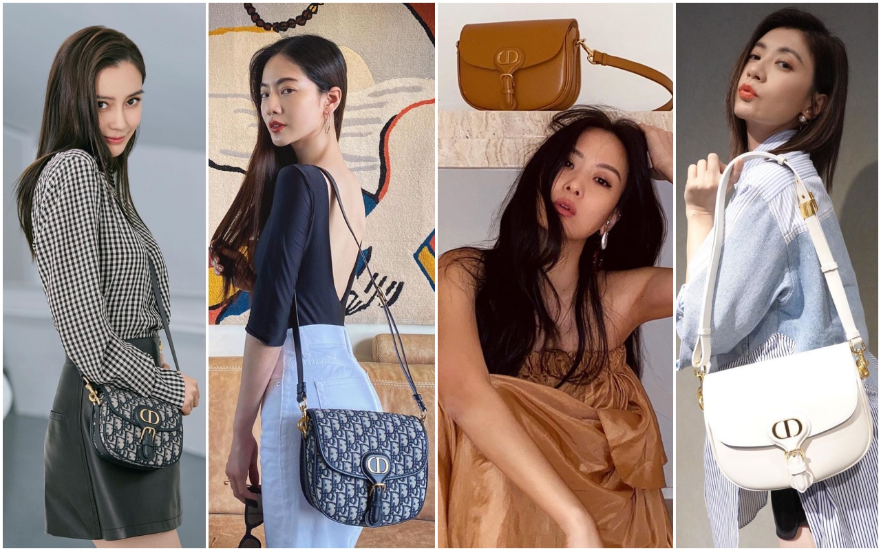 （左起）Angelababy、曾之喬、孫芸芸、賈靜雯昨日同時po出各自與Dior Bobby包款的合影。