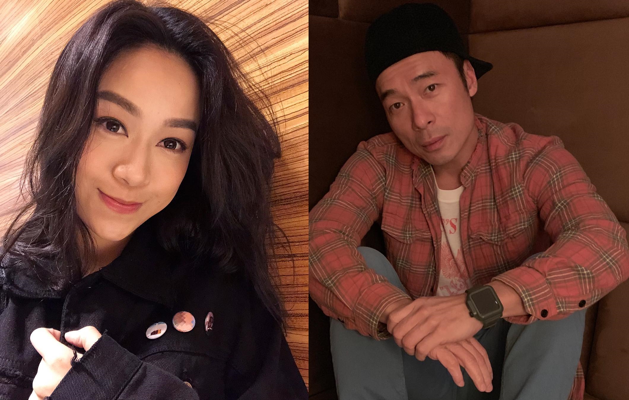 許志安（右）與黃心穎（左）去年鬧出不倫緋聞，許志安閉門思過一年後15日將復出首唱，黃心穎也爆出有新戀情。（許志安、黃心穎IG）