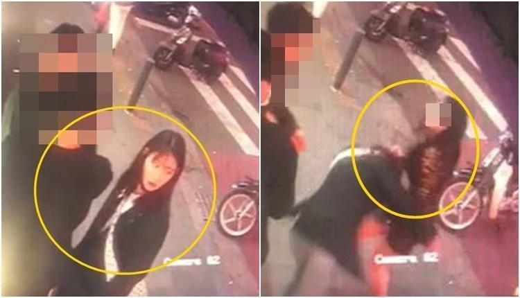 鄭潭利被酒醉女子抓住頭髮狂打。（網路圖片）
