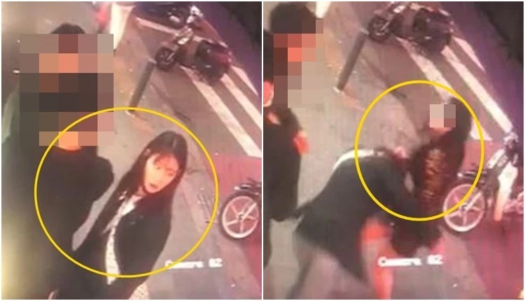 鄭潭利被酒醉女子抓住頭髮狂打。(網路圖片)