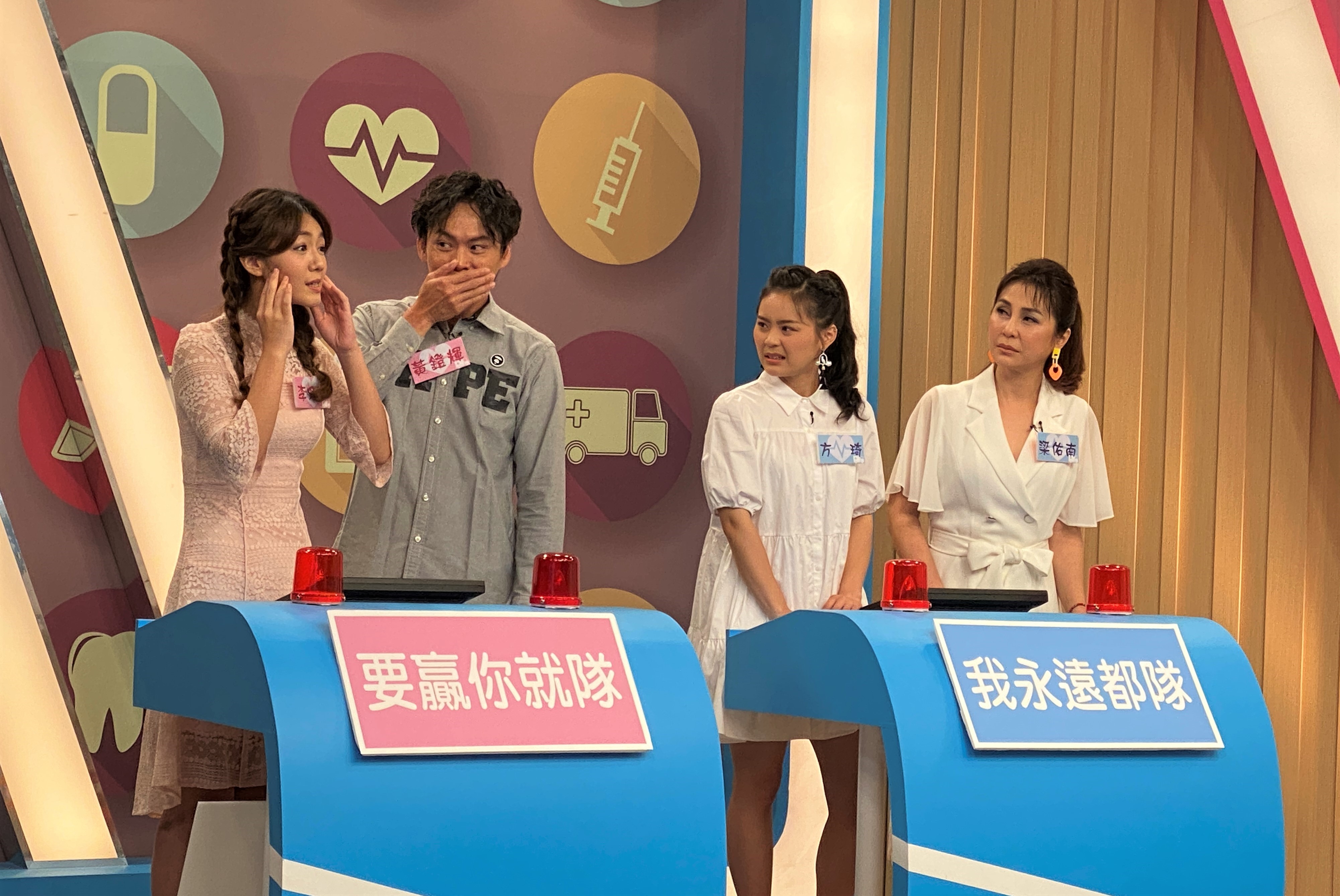 李又汝（左一）透露曾拍巴掌戲，遭打到下巴脫臼。（圖／民視提供）