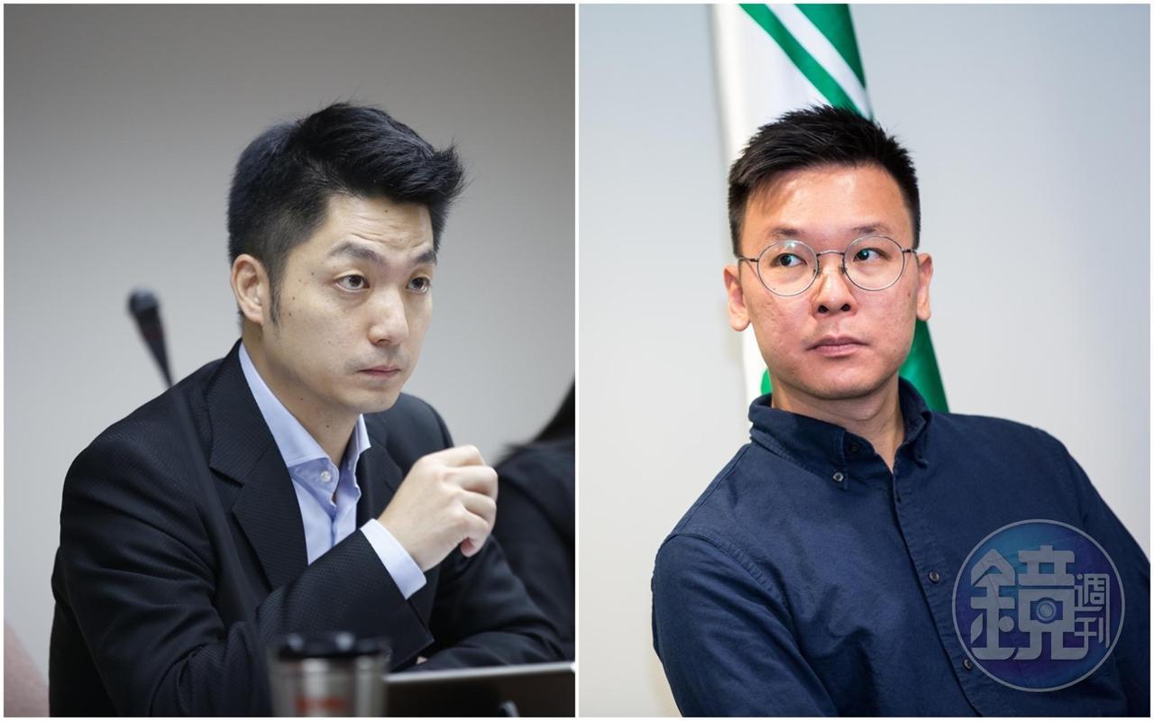 林飛帆(右)接受廣播專訪時,坦言有點擔心蔣萬安(左)近期發言,認為提倡舉辦釣魚台釣魚大賽等等,感覺都有點「韓式」發言。(本刊資料照)