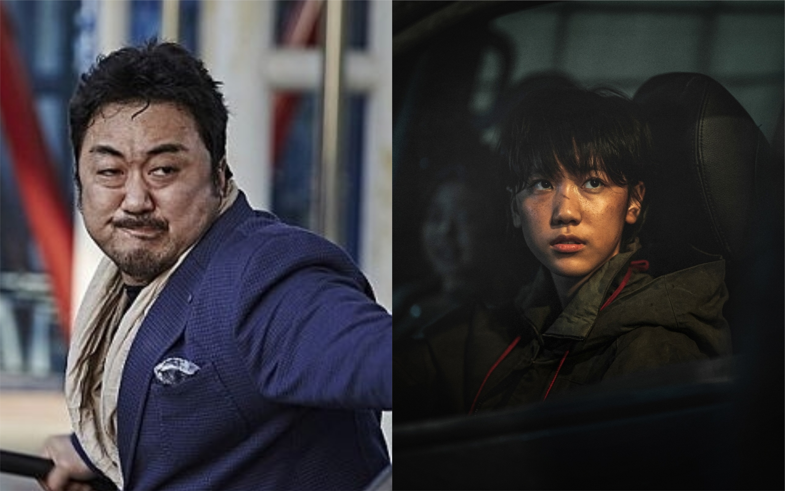 《屍速列車》續集《屍速列車：感染半島》中，童星李蕊飾演的女戰士（右）猛度媲美前一集的馬東石。（翻攝網路）
