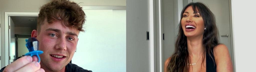5月播出的節目季後訪問,哈利(左)還拿出準備好的戒指,跟法蘭(右)求婚,沒想到才過一個多月,就分手了。(Netflix提供)