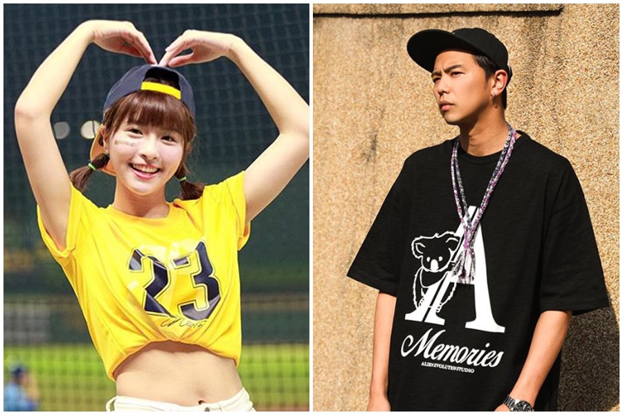 黃鴻升（小鬼）4年前與「天氣女孩」妞妞傳緋聞後，再傳與「啦啦隊女神」峮峮陷熱戀。峮峮因為穿上制服在球場邊跳應援舞爆紅，甜美外表被大家封為「啦啦隊界的林志玲」。（翻攝自小鬼IG、峮峮IG）