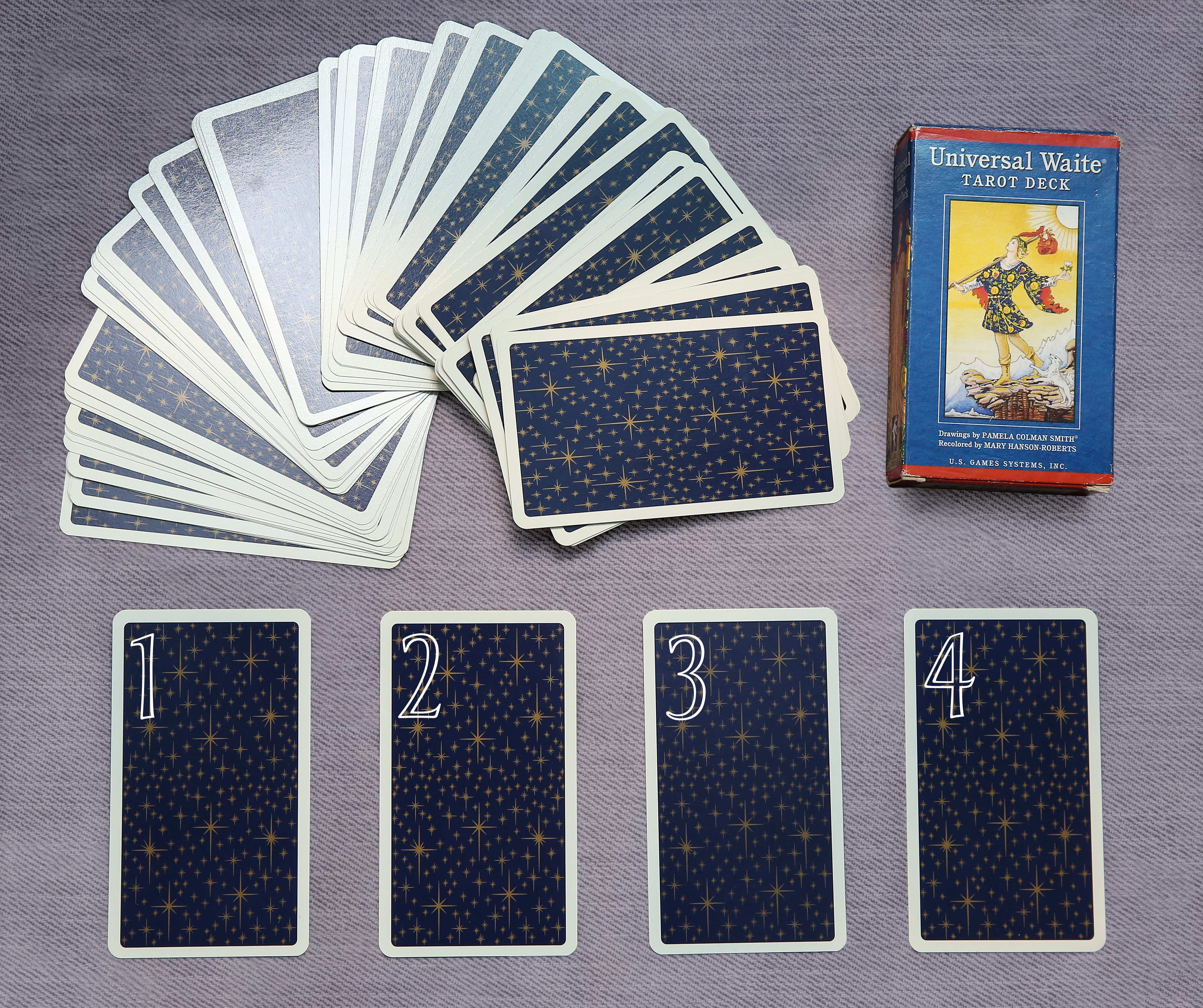 想知道今天的運勢如何嗎？請憑直覺從1、2、3、4這四張牌中選出一張。