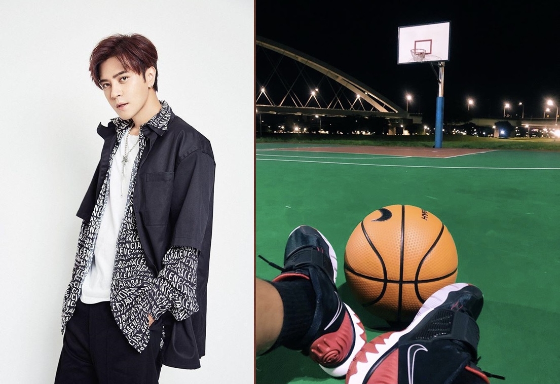 小豬為了躲避媒體，特地選半夜打籃球。（翻攝自臉書、IG）