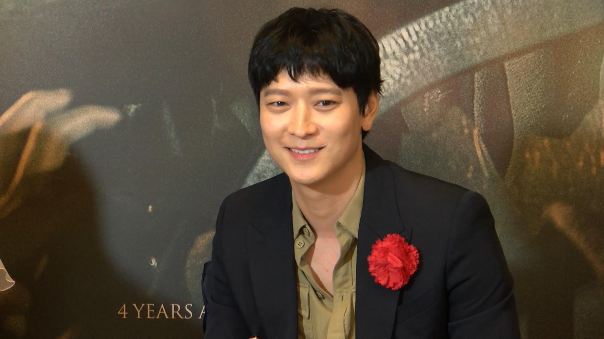 姜棟元主演《屍速列車2：感染半島》聯訪時被問到40歲生日心情，笑說：「謝謝提醒我！」（車庫娛樂提供）