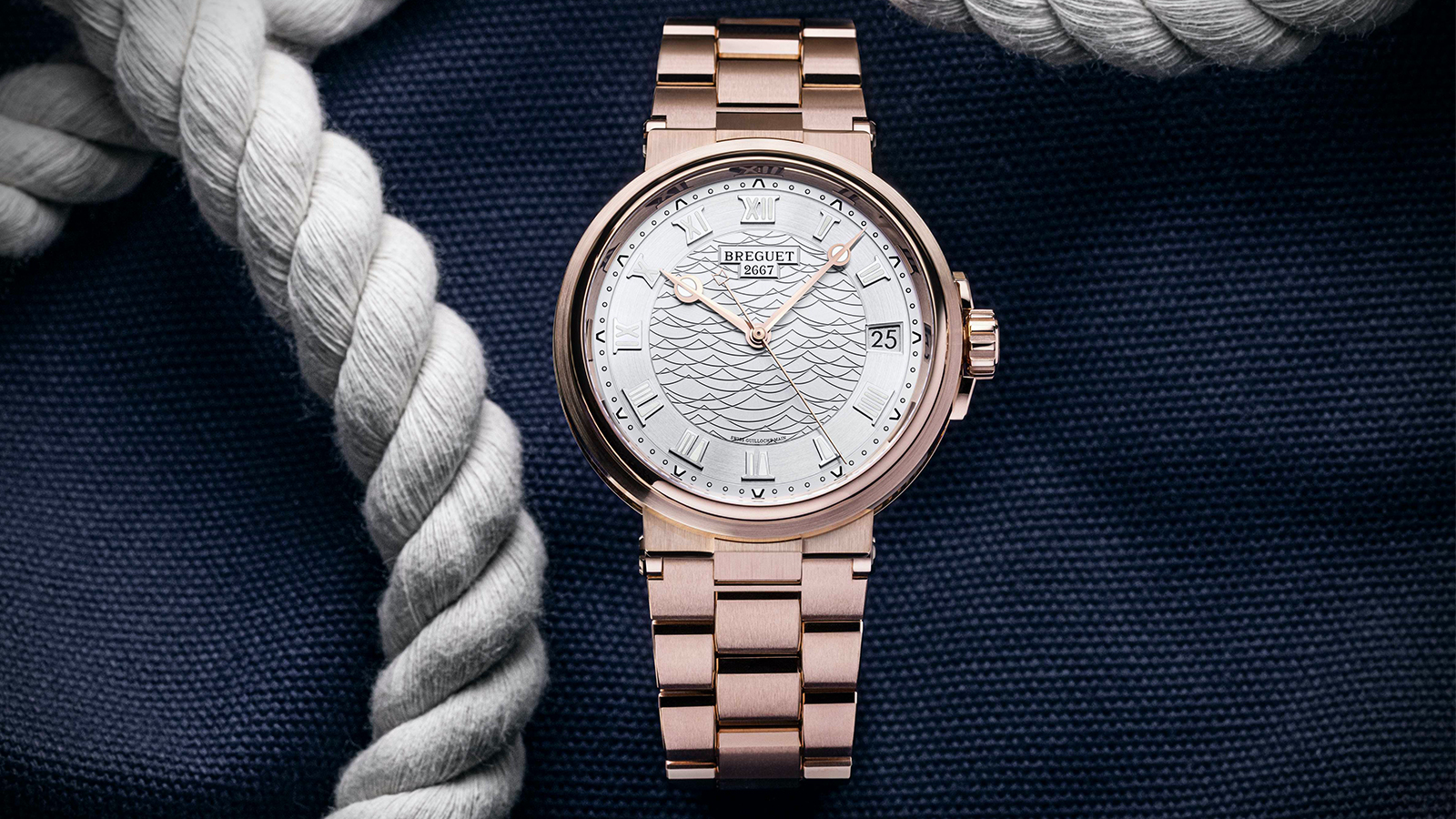 Marine 5517大三針日期腕錶｜錶徑40mm、18K玫瑰金材質、時間及日期指示、777A型自動上鏈機芯、防水100米、建議售價NT$ 1,582,000