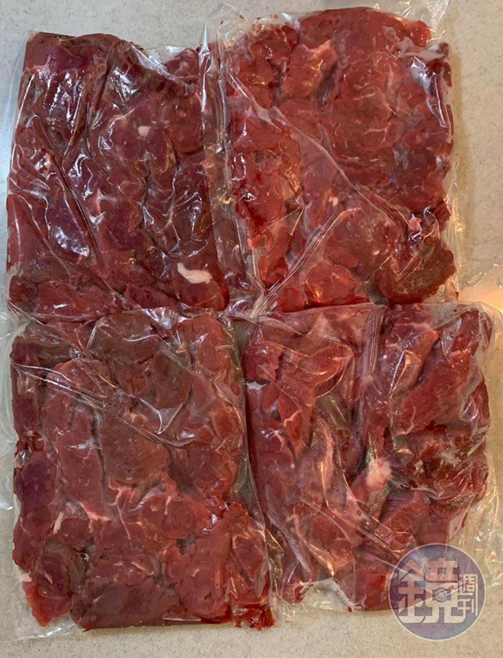 準備4包菲力牛柳中段肉，約6人份。