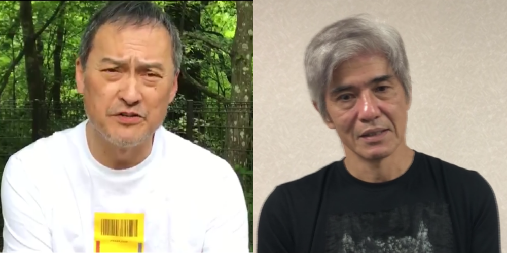 日本兩大影帝渡邊謙(左)和佐藤浩市特地向台灣影迷錄製問候影片。(截圖自影片)