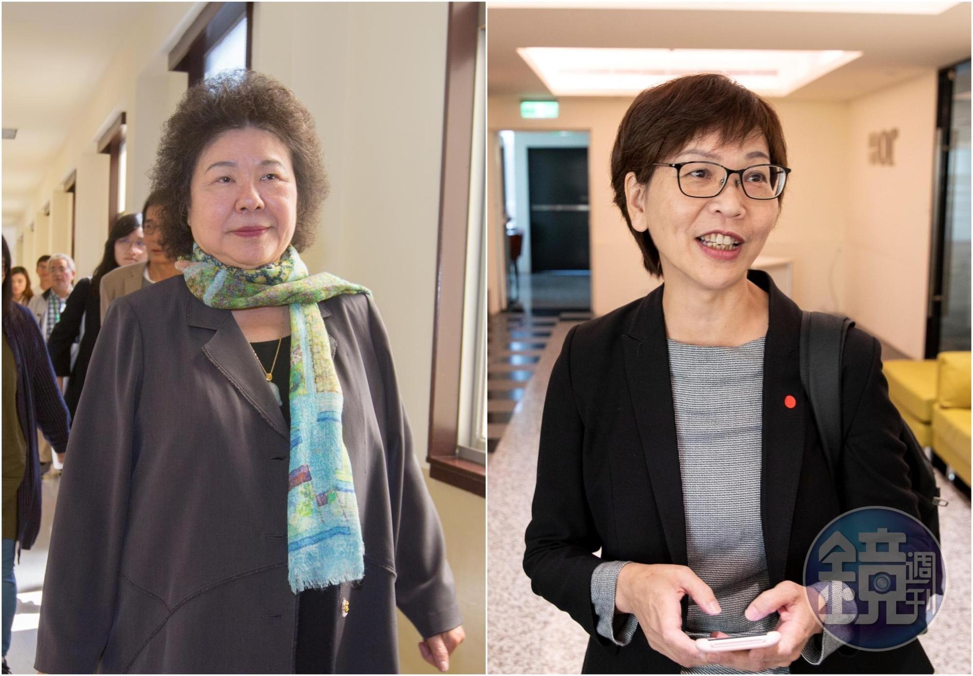前總統府祕書長陳菊（左）為接掌監院宣布退黨，民眾黨立委蔡壁如（右）認為是脫褲子放屁。（本刊資料照）