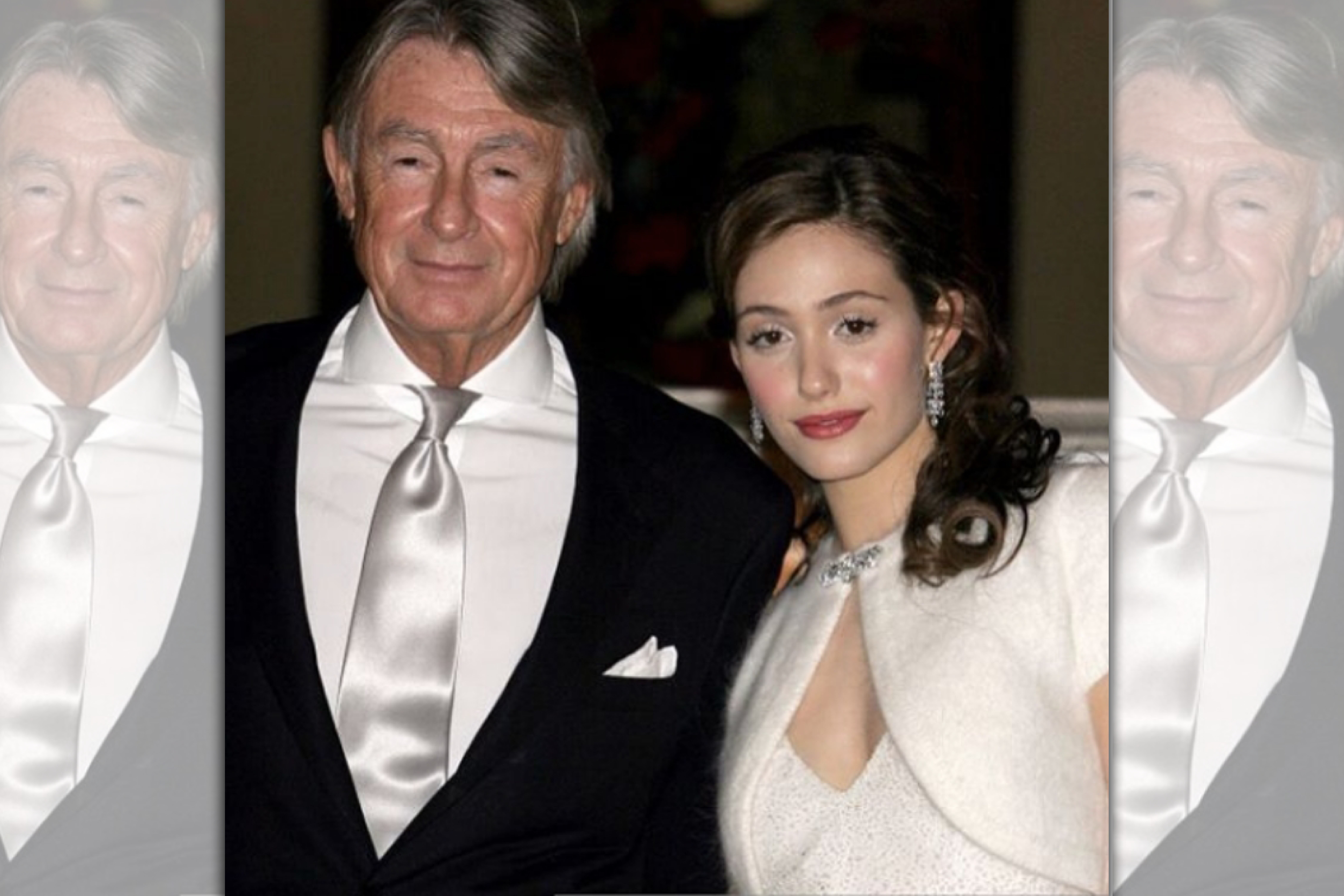 導演喬舒馬克(左)與《歌劇魅影》女主角艾美羅珊(右)。(翻攝自Emmy Rossum官方Instagram)