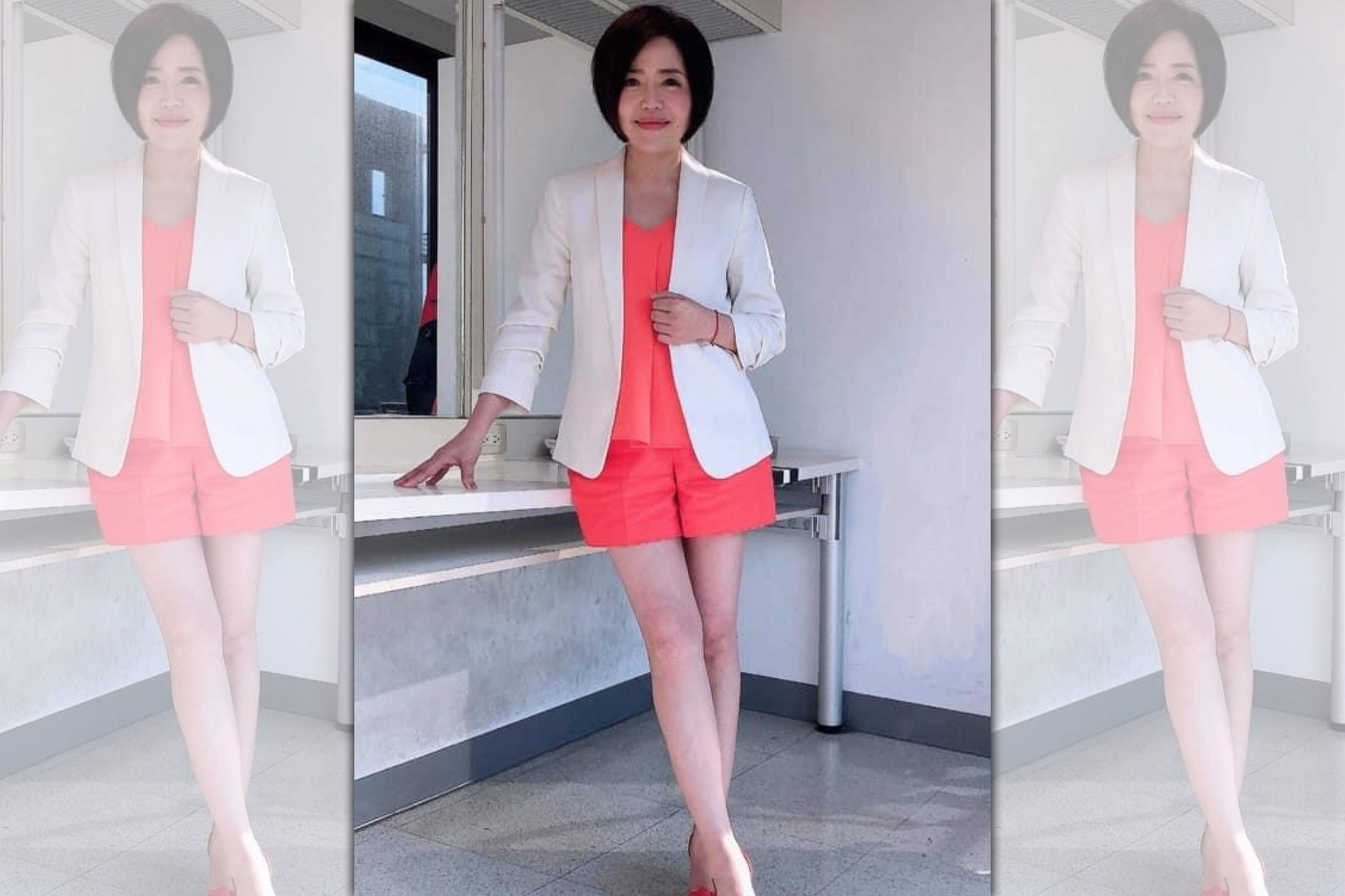 于美人發表對於婚姻的看法，卻因為自己的長腿圖讓網友瞬間歪樓。（翻攝自于美人臉書）