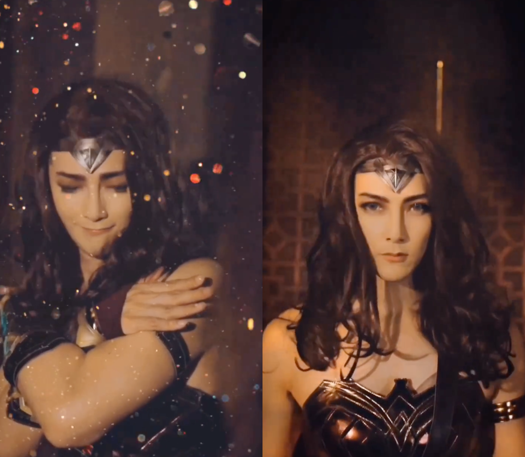 藝人汪東城挑戰神力女超人cosplay，幾乎認不出本尊。（翻攝汪東城綠洲）