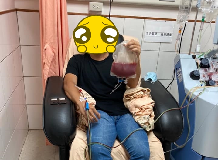 暖男網友坦言捐骨髓周邊血雖然痛苦，但仍正面向受贈者喊話「請你給我好好的活下去」。（翻攝自爆廢公社）
