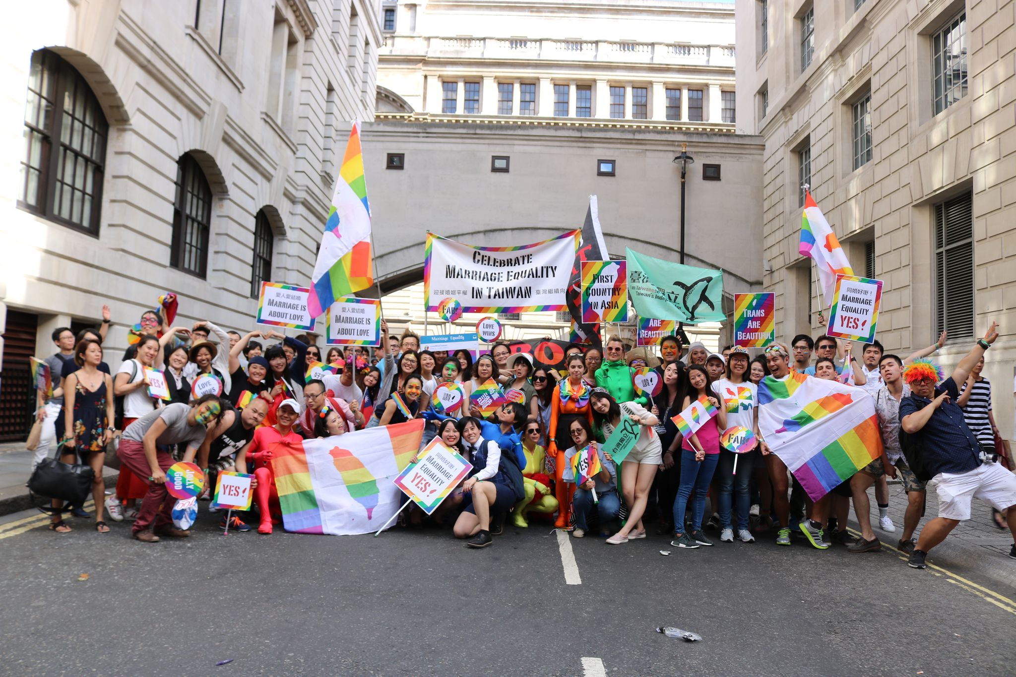倫敦同志大遊行，秀出亞洲第一名。（倫敦講臺提供，攝影：陳令杰）