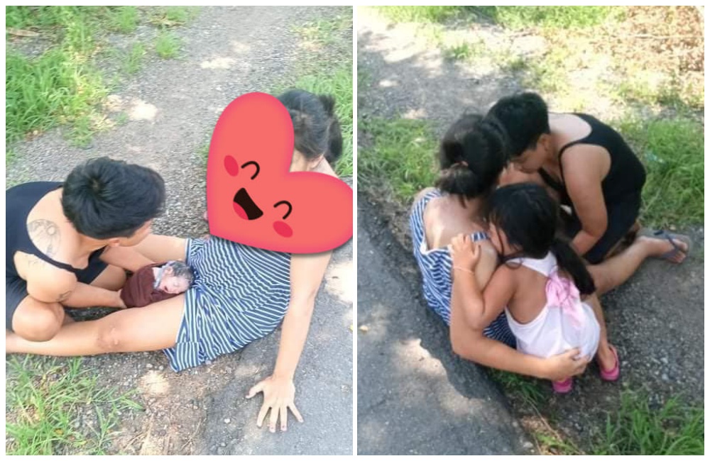 一名泰國網友遇到孕婦路邊羊水破了，就地幫忙接生。（翻攝自Every Day臉書）