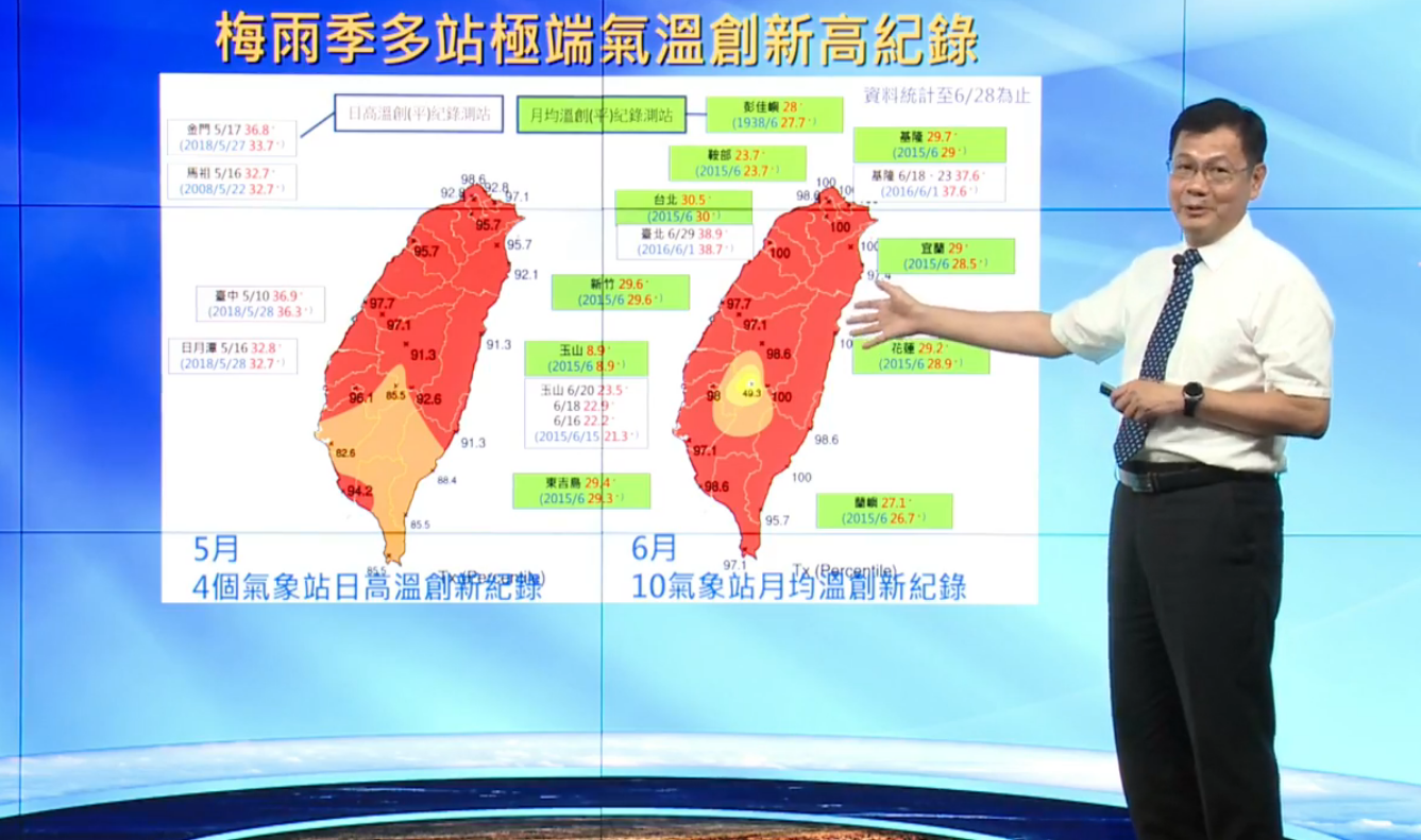 氣象預報中心主任呂國臣說明颱風季展望。（翻攝自報天氣 - 中央氣象局臉書）