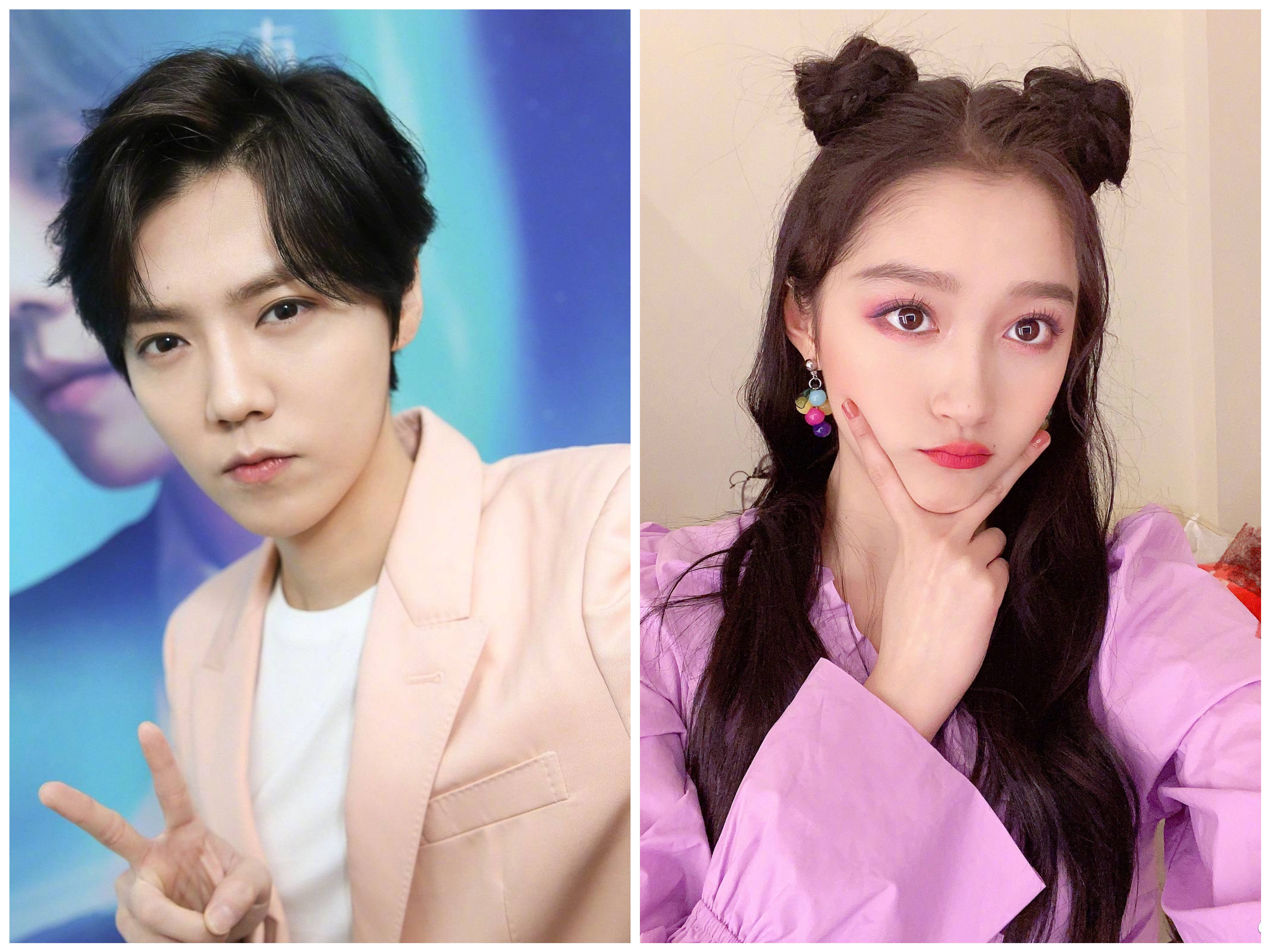 港媒爆料鹿晗與女友關曉彤在北京領證結婚，還說鹿晗買了3.3億台幣的豪宅當新房。（翻攝自鹿晗、關曉彤微博）