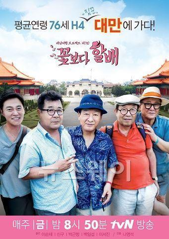 李順載(中)因《花樣爺爺》被許多台灣觀眾認識。(網路圖片)