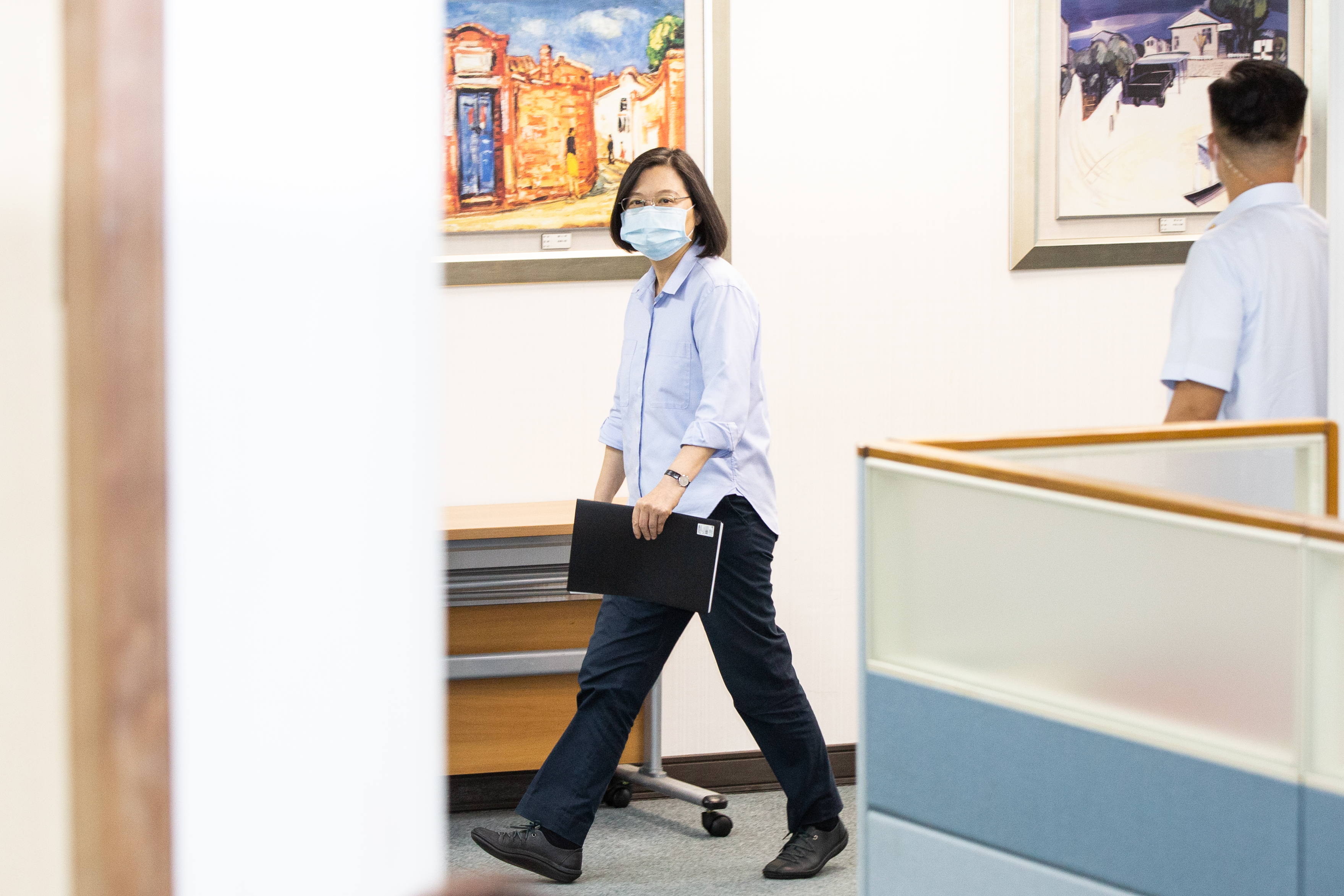 總統兼民進黨主席蔡英文今出席中常會。