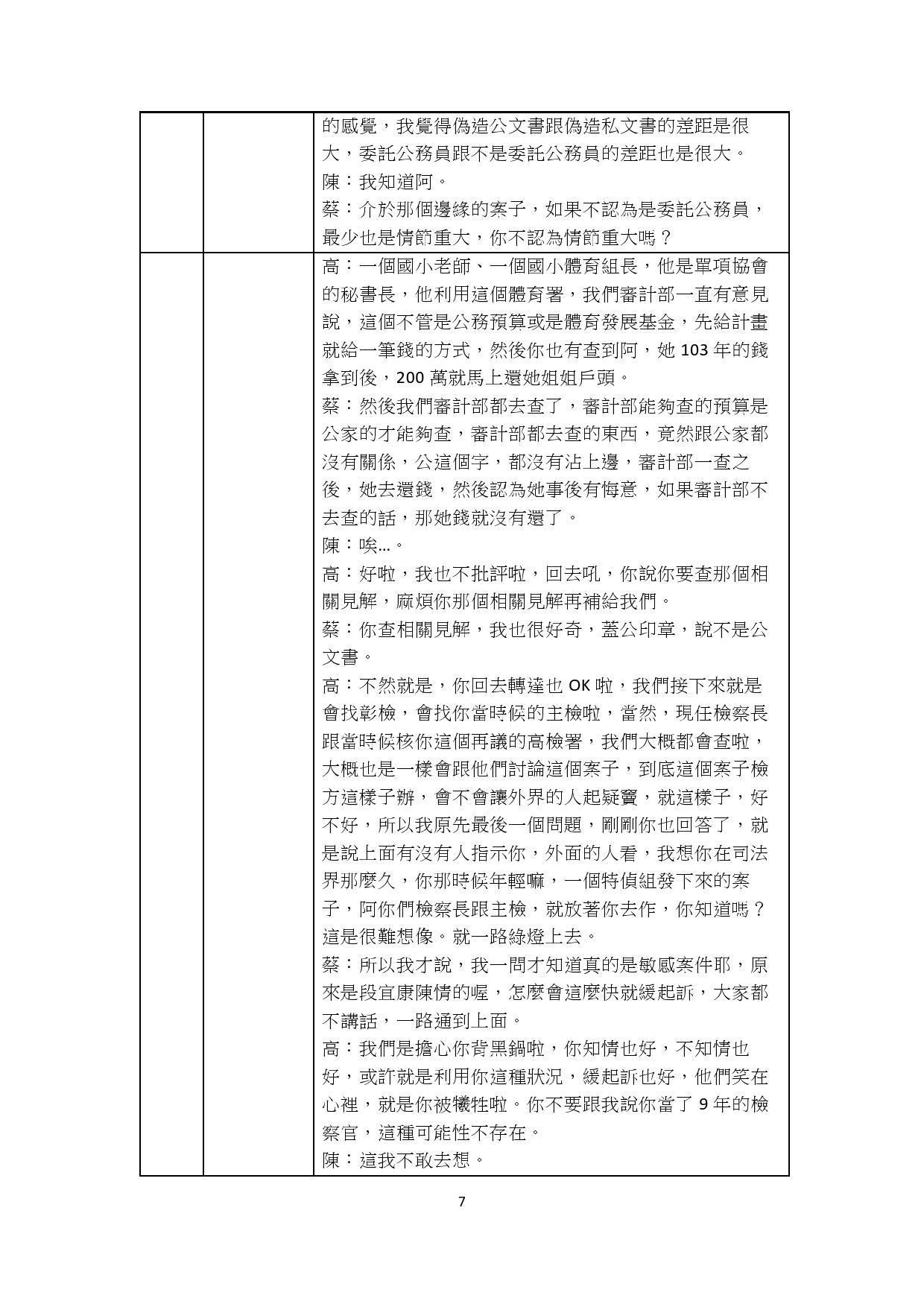 監委約詢的錄音譯文7