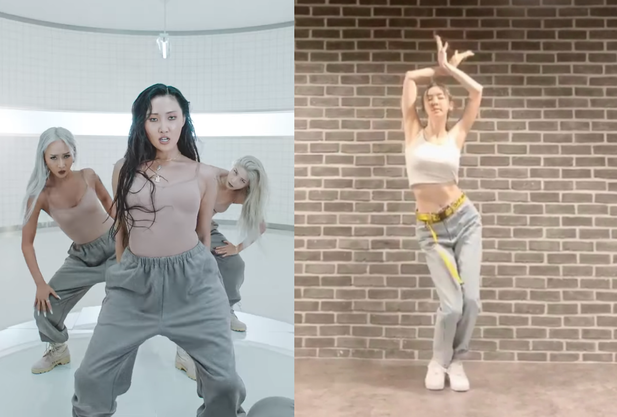 女星李多熙（右）在IG秀出勤練華莎新歌〈Maria〉舞蹈。（翻攝自網路）