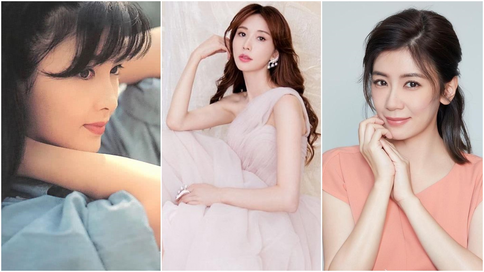 中國網站票選「虎撲女神」，周慧敏、林志玲、賈靜雯都沒有獲得票選冠軍。（翻攝周慧敏微博、林志玲臉書、賈靜雯臉書）