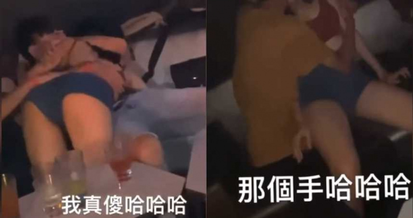 長髮妹與其他男客人瘋狂舌吻、熱舞，露骨畫面網友看得嘖嘖稱奇。（翻攝自臉書）