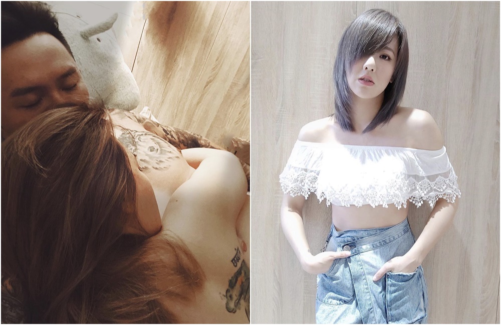 劉雨柔裸半身緊貼老公讓網友羨慕。（翻攝自劉雨柔IG）