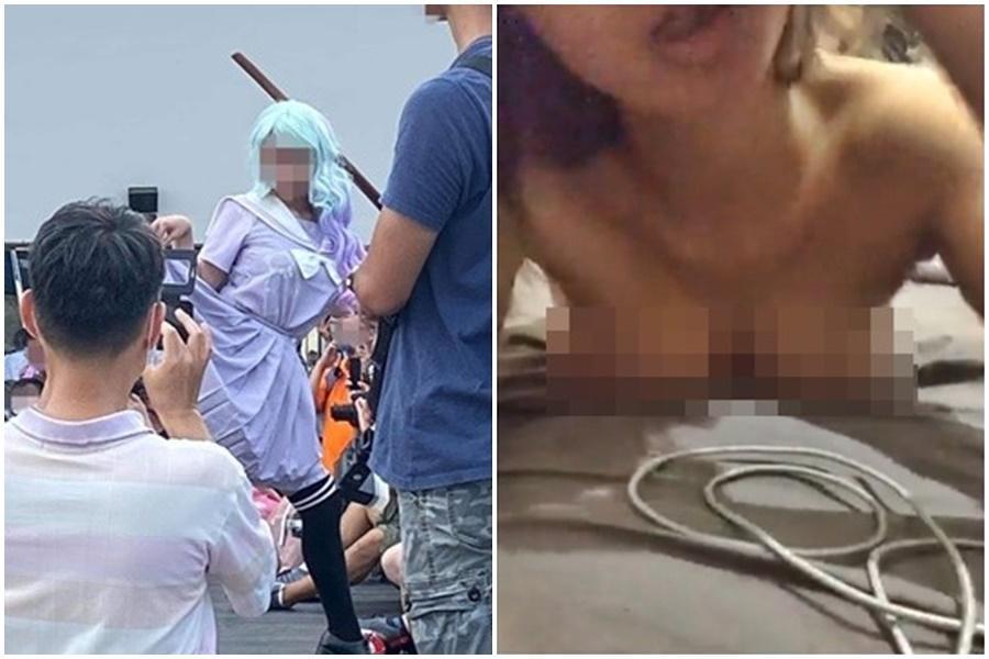 李女7日深夜裸上半身直播,引發網友關注。(翻攝自臉書)