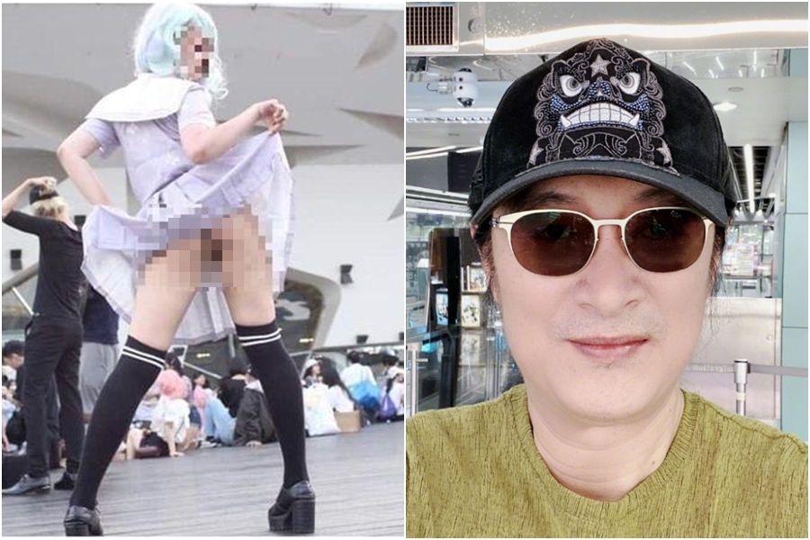 女大生露黑森林任人拍攝，親中藝人黃安大表不滿。（左圖翻攝自臉書、右圖翻攝自黃安微博）