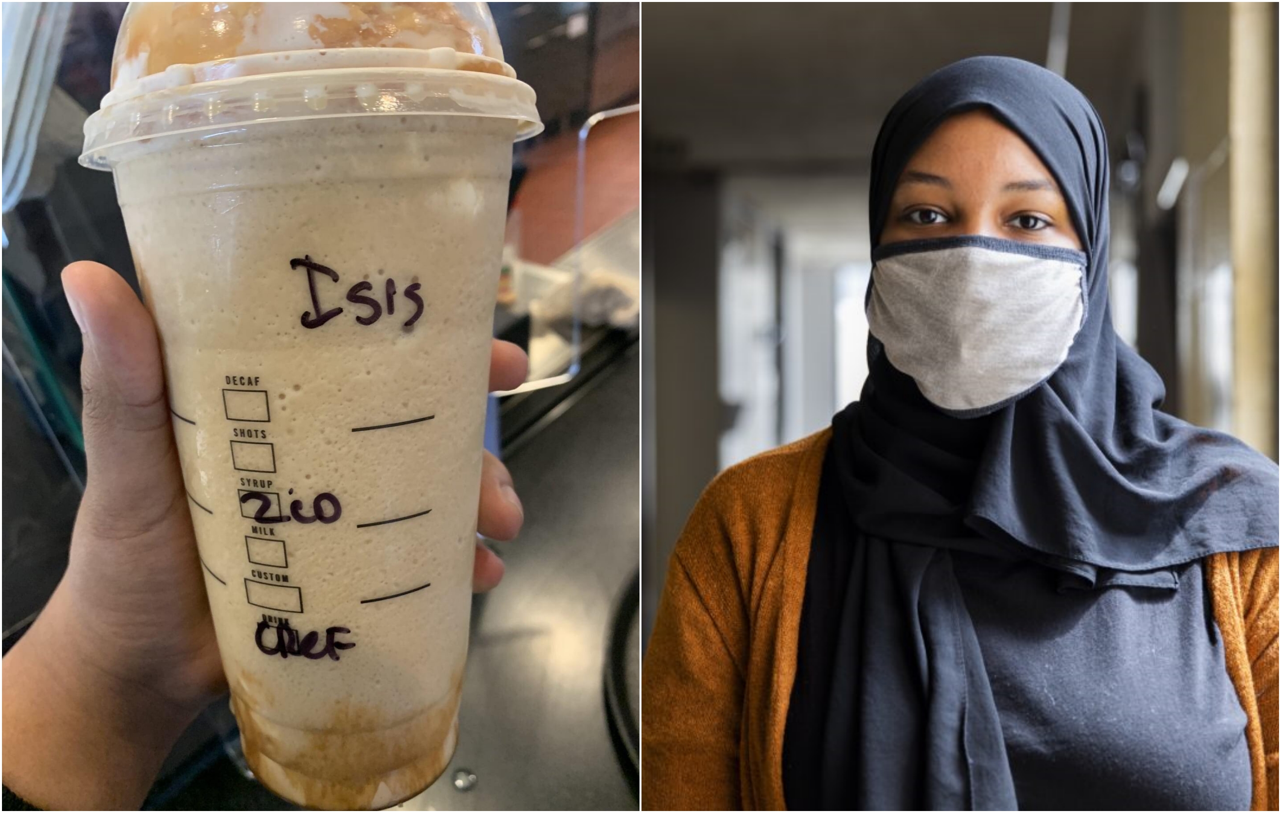 一名穆斯林女子艾莎指控自己名字被寫成ISIS，認為店家涉及歧視。（翻攝自推特）